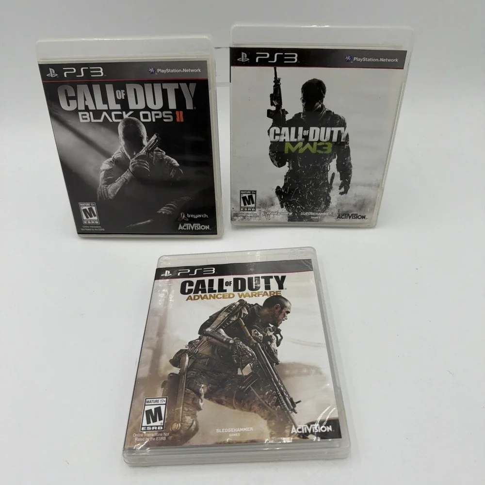 Sony PlayStation 3 PS3 Call of Duty MW3, Adv Warfare, Black Ops2 Bundle Lot-game